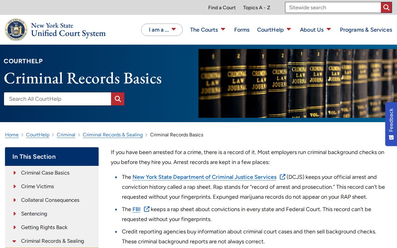 Broome County criminal court case coverage guidance from New York Courts