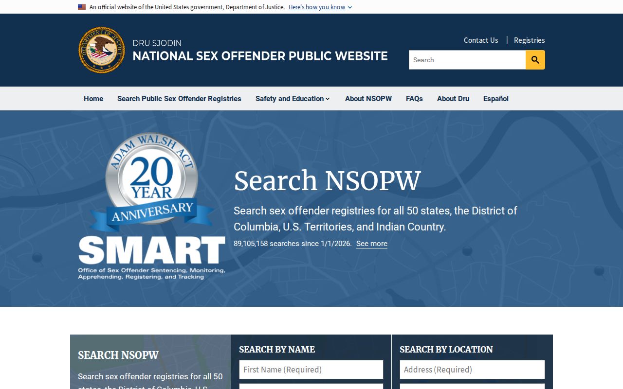 Broome County sex offender check through the national NSOPW search